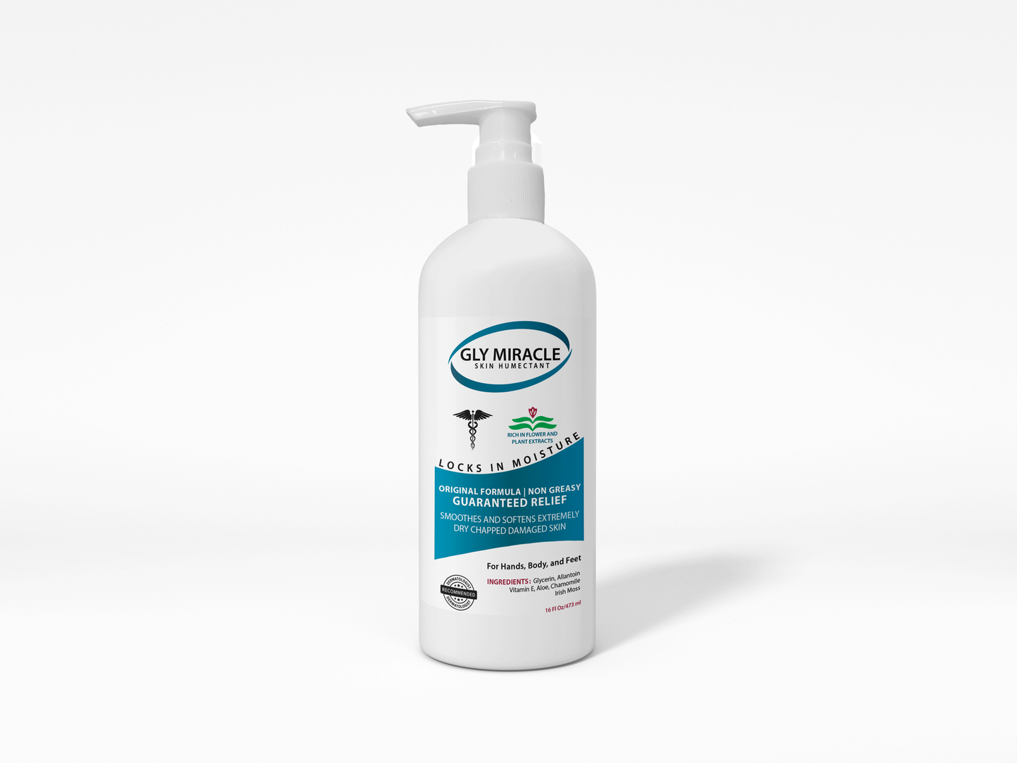 GLY MIRACLE Body Lotion for Extremely Dry Skin – 16 oz Pump Bottle | Fast-Absorbing, Non-Greasy Moisture for Hands, Body & Feet | Glycerin-Rich, Light, Fresh Scent