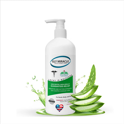GLY MIRACLE Body Lotion for Extremely Dry Skin – 16 oz Pump Bottle | Fast-Absorbing, Non-Greasy Moisture for Hands, Body & Feet | Glycerin-Rich, Unscented Formula