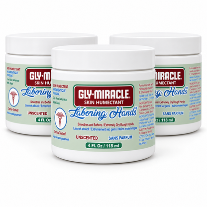GLY MIRACLE Laboring Hands Skin Humectant 4 oz Gel Hand Cream Protective Layer Locks Intense Moisture to Repair Extremely Dry Cracked Callous Hands & Cuticles; Smooths & Softens; UNSCENTED