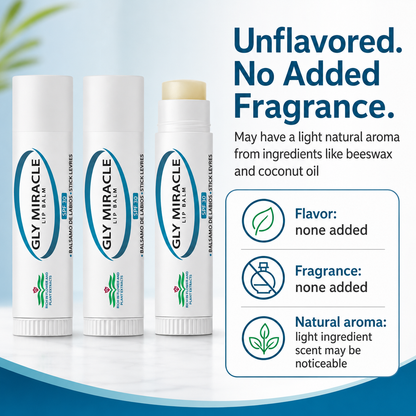 GLY MIRACLE SPF 30 Moisturizing Lip Balm, 3 Pack, Unscented & Unflavored