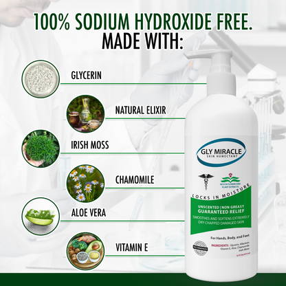 GLY MIRACLE Body Lotion for Extremely Dry Skin – 16 oz Pump Bottle | Fast-Absorbing, Non-Greasy Moisture for Hands, Body & Feet | Glycerin-Rich, Unscented Formula