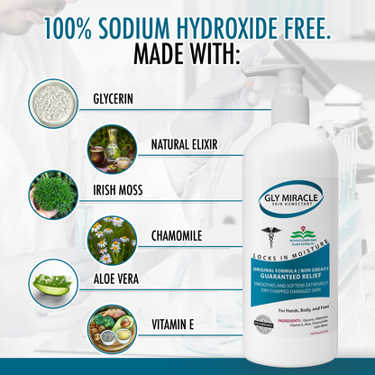 GLY MIRACLE Body Lotion for Extremely Dry Skin – 16 oz Pump Bottle | Fast-Absorbing, Non-Greasy Moisture for Hands, Body & Feet | Glycerin-Rich, Light, Fresh Scent