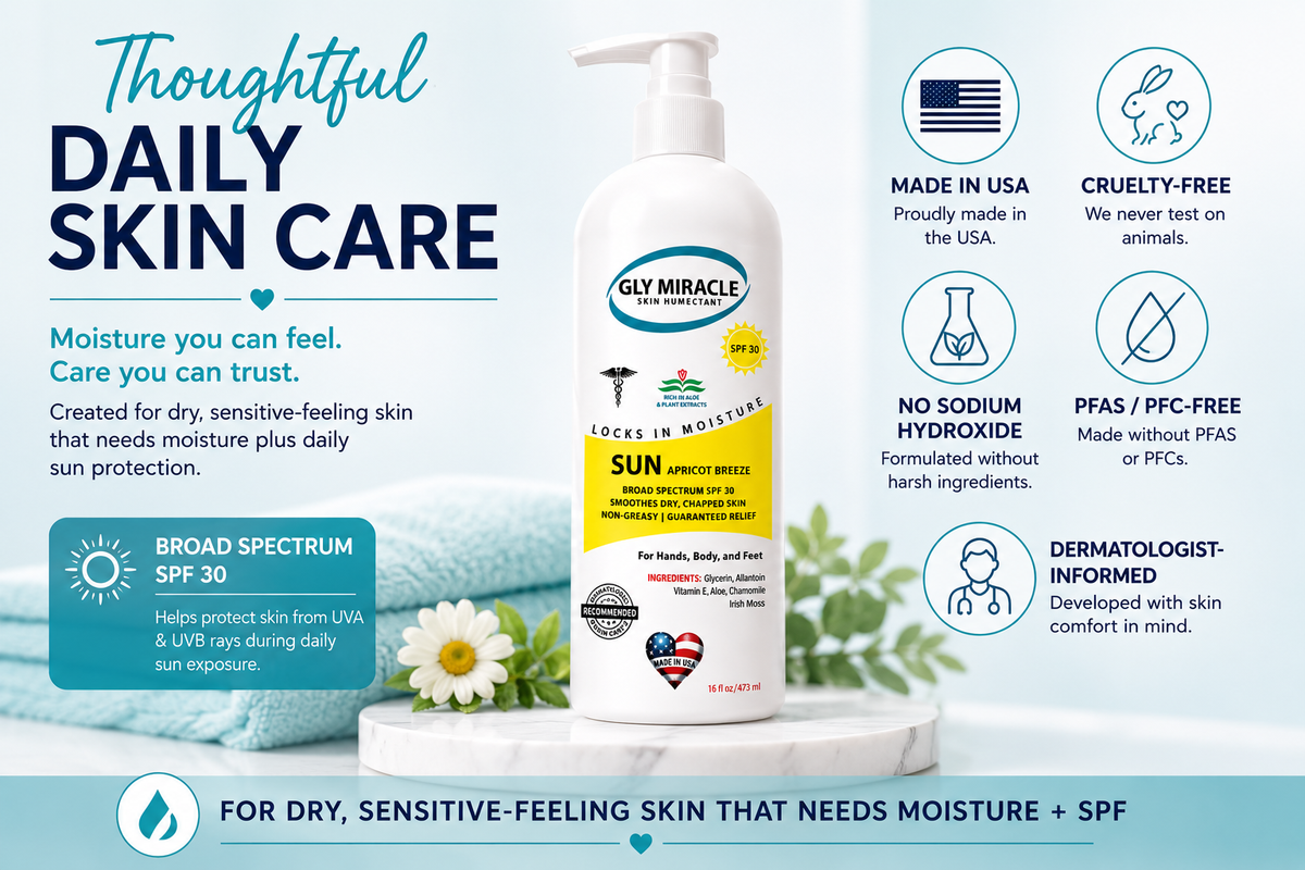 GLY MIRACLE SUN SPF 30 Sunscreen Body Lotion, 16 oz, Apricot Breeze