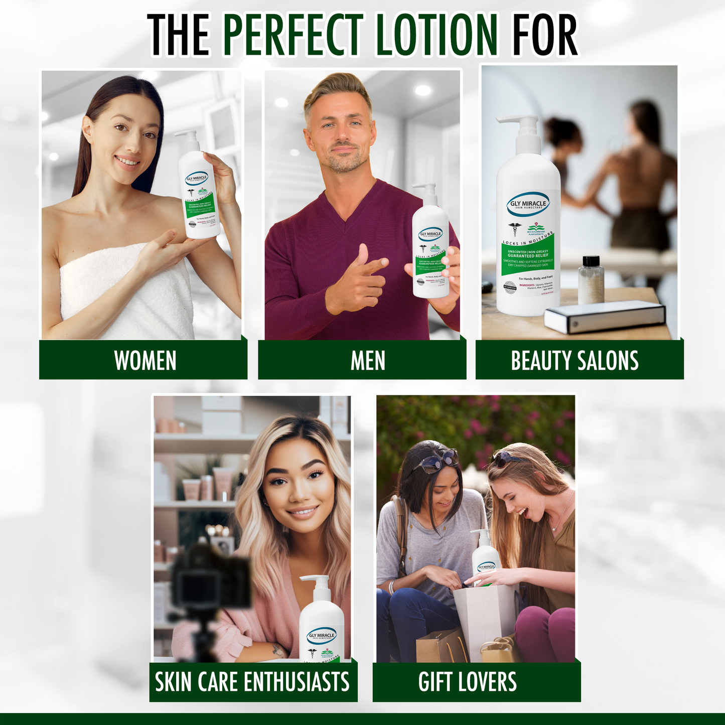 GLY MIRACLE Body Lotion for Extremely Dry Skin – 16 oz Pump Bottle | Fast-Absorbing, Non-Greasy Moisture for Hands, Body & Feet | Glycerin-Rich, Unscented Formula