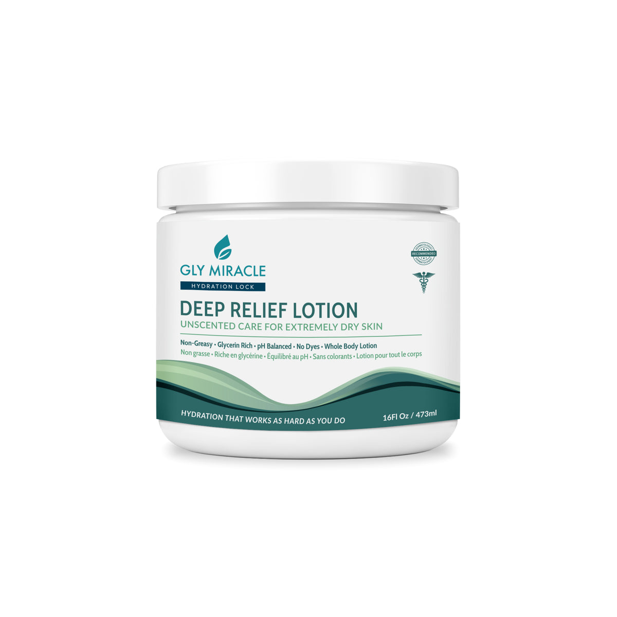 GLY MIRACLE Deep Relief Lotion 16 oz jar, unscented, new packaging