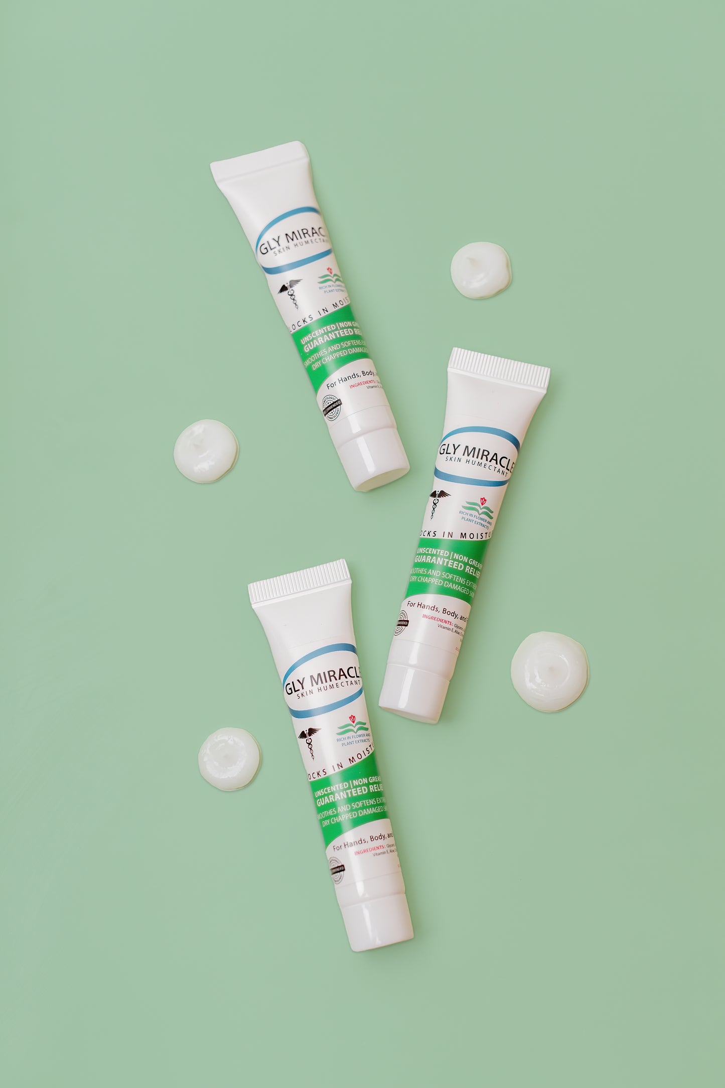 GLY MIRACLE Fragrance-Free Skin Lotion – 3-Pack Travel Tubes (0.5 oz Each) | Deep, Non-Greasy Hydration for Dry, Cracked, Irritated Skin