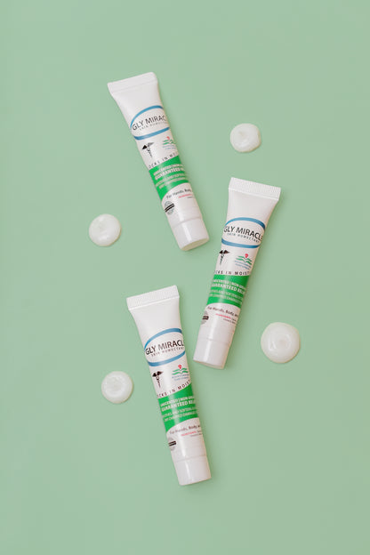 GLY MIRACLE Fragrance-Free Skin Lotion – 3-Pack Travel Tubes (0.5 oz Each) | Deep, Non-Greasy Hydration for Dry, Cracked, Irritated Skin