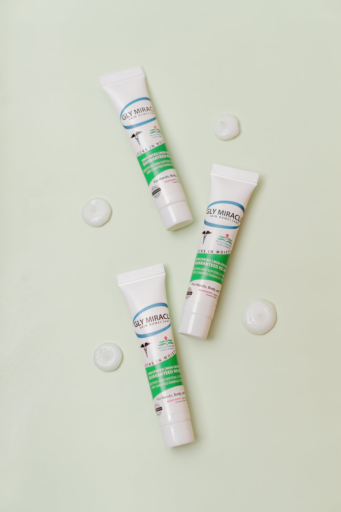 GLY MIRACLE Fragrance-Free Skin Lotion – 3-Pack Travel Tubes (0.5 oz Each) | Deep, Non-Greasy Hydration for Dry, Cracked, Irritated Skin