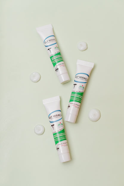 GLY MIRACLE Fragrance-Free Skin Lotion – 3-Pack Travel Tubes (0.5 oz Each) | Deep, Non-Greasy Hydration for Dry, Cracked, Irritated Skin