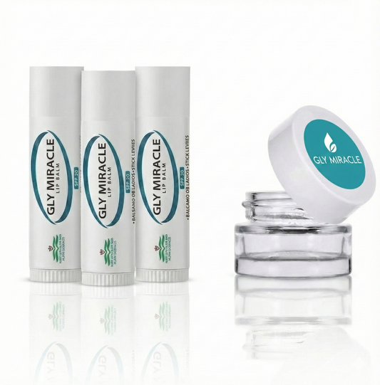 GLY MIRACLE Moisturizing Unflavored Lip Balm Bundle of Three (3) SPF 30 Natural Elixir of Aloe Vera, Bees Wax, Coconut Oil, Lanolin, Shea Butter to help repair, protect, nourish and soften lips