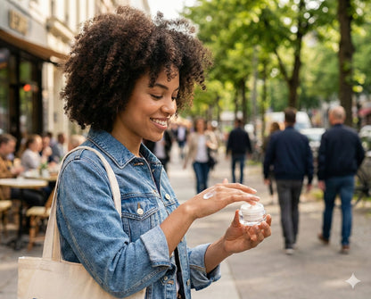 Mini Glass Travel Jar with White Lid – Pocket Size Refillable Container for Lotion, Lip Scrub, Creams – TSA Approved for Purse, Carry-On, or Travel Bag