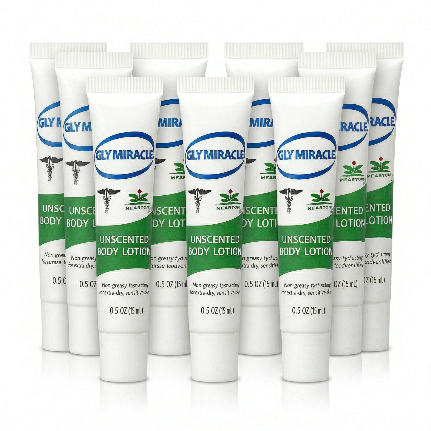 GLY MIRACLE Fragrance-Free Skin Lotion – 3-Pack Travel Tubes (0.5 oz Each) | Deep, Non-Greasy Hydration for Dry, Cracked, Irritated Skin