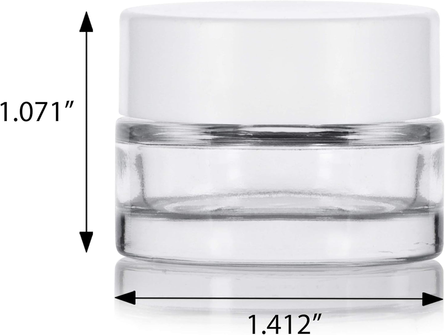 Mini Glass Travel Jar with White Lid – Pocket Size Refillable Container for Lotion, Lip Scrub, Creams – TSA Approved for Purse, Carry-On, or Travel Bag