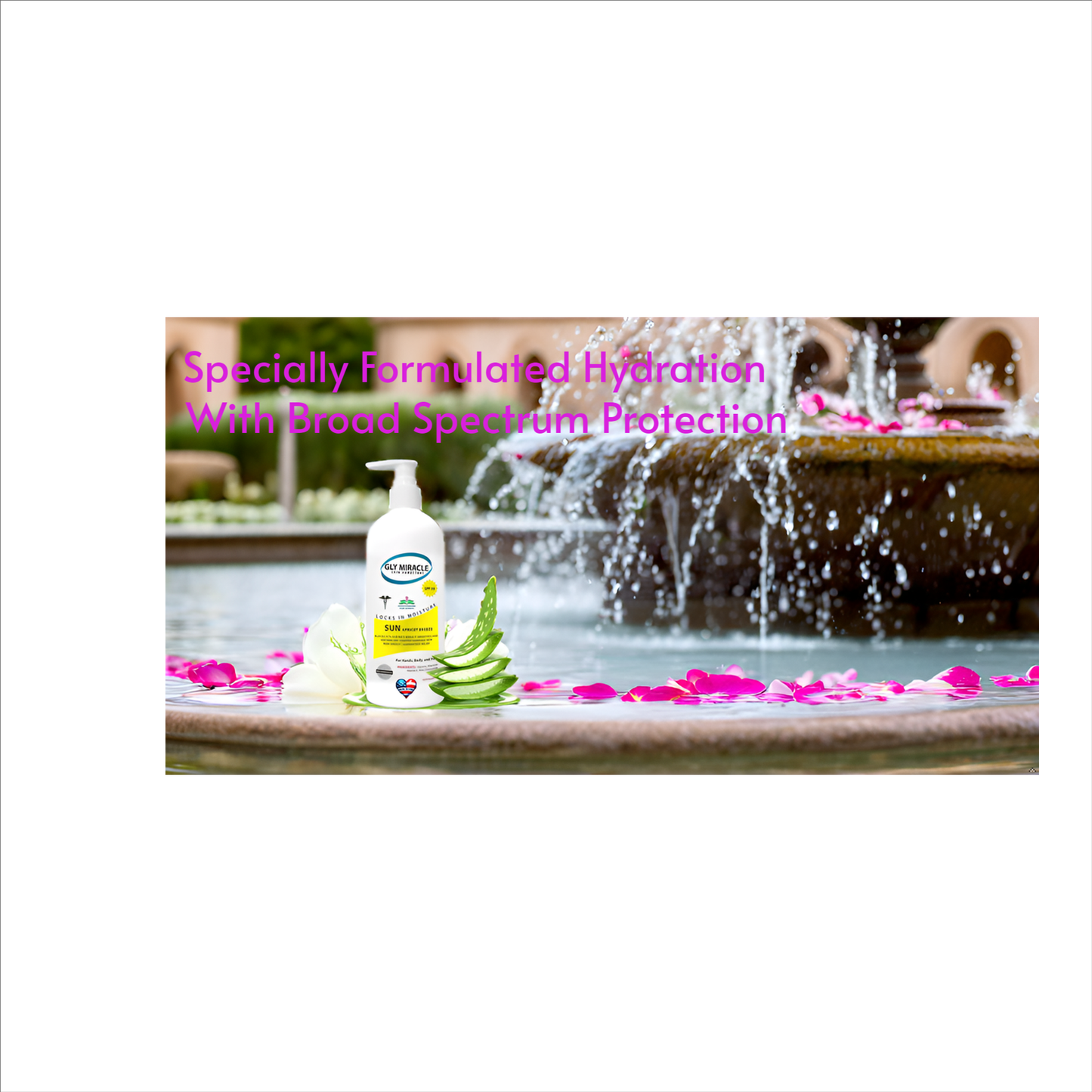 GLY MIRACLE SUN SPF30 Sunscreen Moisturizer: Hydrate and Protect Dry, Cracked Skin with Broad Spectrum UV Block - 16 oz Apricot Breeze