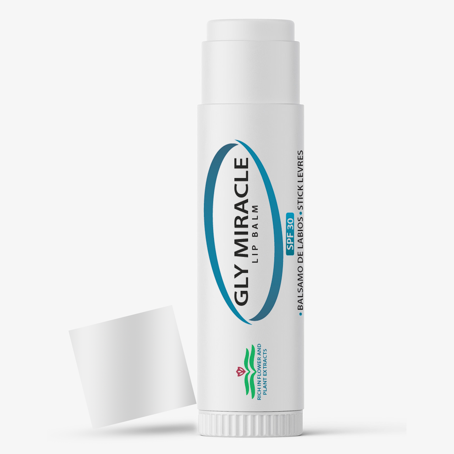 GLY MIRACLE Moisturizing Unflavored Lip Balm Bundle of Three (3) SPF 30 Natural Elixir of Aloe Vera, Bees Wax, Coconut Oil, Lanolin, Shea Butter to help repair, protect, nourish and soften lips