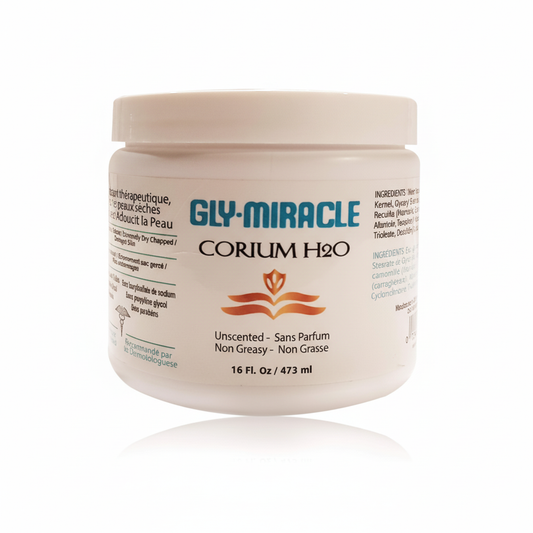 Gly Miracle Clean Corium H2O Deep Moisture Lotion 16 oz Jar Long-Lasting Hydration for Dry, Cracked Skin Non-Greasy, Fragrance-Free with Pure Glycerin Safe for Sensitive Skin No Parabens/Sulfates