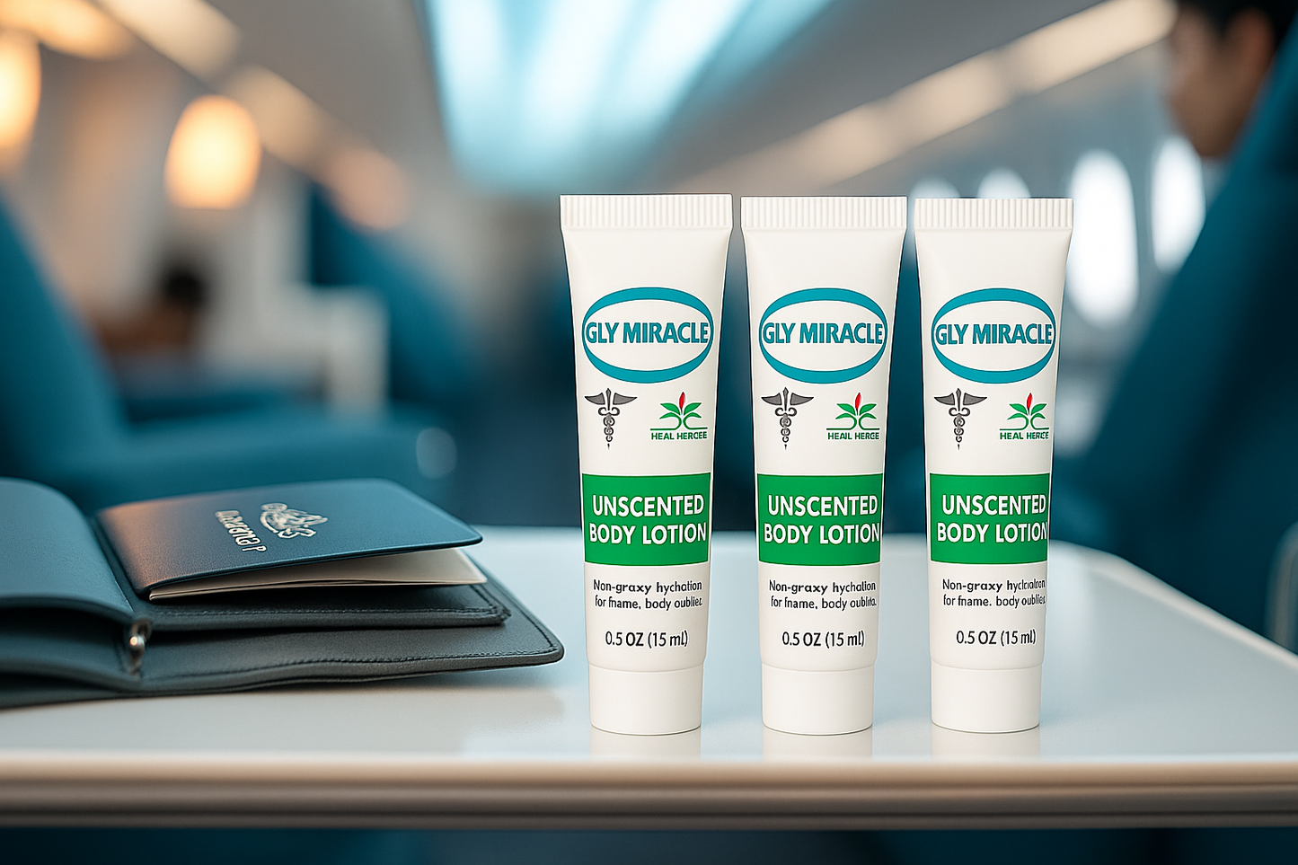 GLY MIRACLE Fragrance-Free Skin Lotion – 3-Pack Travel Tubes (0.5 oz Each) | Deep, Non-Greasy Hydration for Dry, Cracked, Irritated Skin