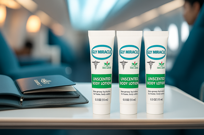 GLY MIRACLE Fragrance-Free Skin Lotion – 3-Pack Travel Tubes (0.5 oz Each) | Deep, Non-Greasy Hydration for Dry, Cracked, Irritated Skin