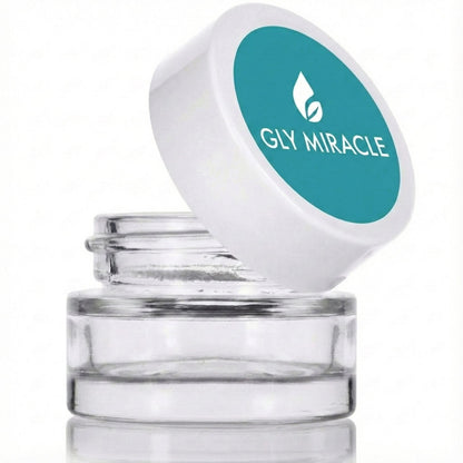 Mini Glass Travel Jar with White Lid – Pocket Size Refillable Container for Lotion, Lip Scrub, Creams – TSA Approved for Purse, Carry-On, or Travel Bag