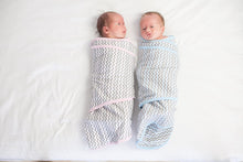 Miracle Blanket Swaddle Wrap for Newborn Infant Baby, Blue Chevron