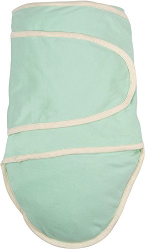 Miracle Blanket Swaddle Wrap for Newborn Infant Baby, Green with Beige Trim