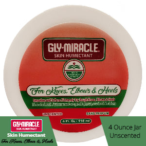GLY MIRACLE Knees, Elbows, Heels Skin Humectant with Aloe Vera & Other Plant Extracts, 4 oz, Deep, Nourishing Hydration for Dry, Cracked, Irritated Skin on arms, legs and feet; Non- Greasy; UNSCENTED