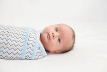 Miracle Blanket Swaddle Wrap for Newborn Infant Baby, Blue Chevron