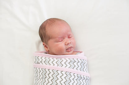 Miracle Blanket Swaddle Wrap for Newborn Infant Baby, Pink Chevron