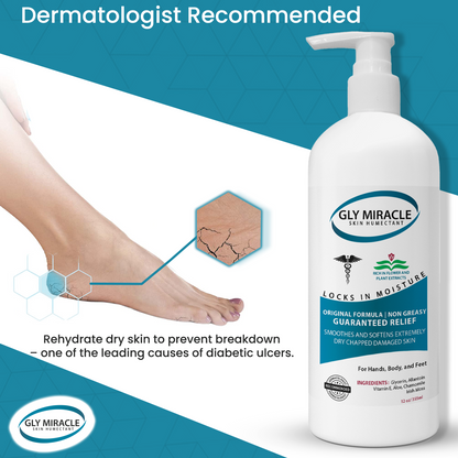 GLY MIRACLE Body Lotion for Extremely Dry Skin – 12 oz Pump Bottle | Fast-Absorbing, Non-Greasy Moisture for Hands, Body & Feet | Glycerin-Rich, Fresh Scent