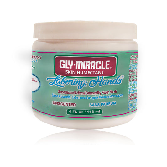 GLY MIRACLEÂ Laboring Hands Skin Humectant 4 oz Gel Hand Cream Protective Layer Locks Intense Moisture to Repair Extremely Dry Cracked Callous Hands & Cuticles; Smooths & Softens; UNSCENTED