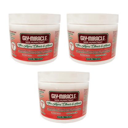 GLY MIRACLE Knees, Elbows, Heels Skin Humectant with Aloe Vera & Other Plant Extracts, 4 oz, Deep, Nourishing Hydration for Dry, Cracked, Irritated Skin on arms, legs and feet; Non- Greasy; UNSCENTED