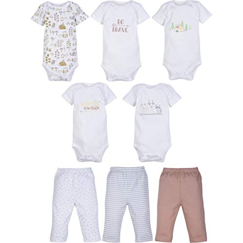 MiracleWear Cute Kid’s Outfits w/ Bodysuit & Pants 8 Pcs Baby Boy Clothing Sets Boy, 0-3 Months